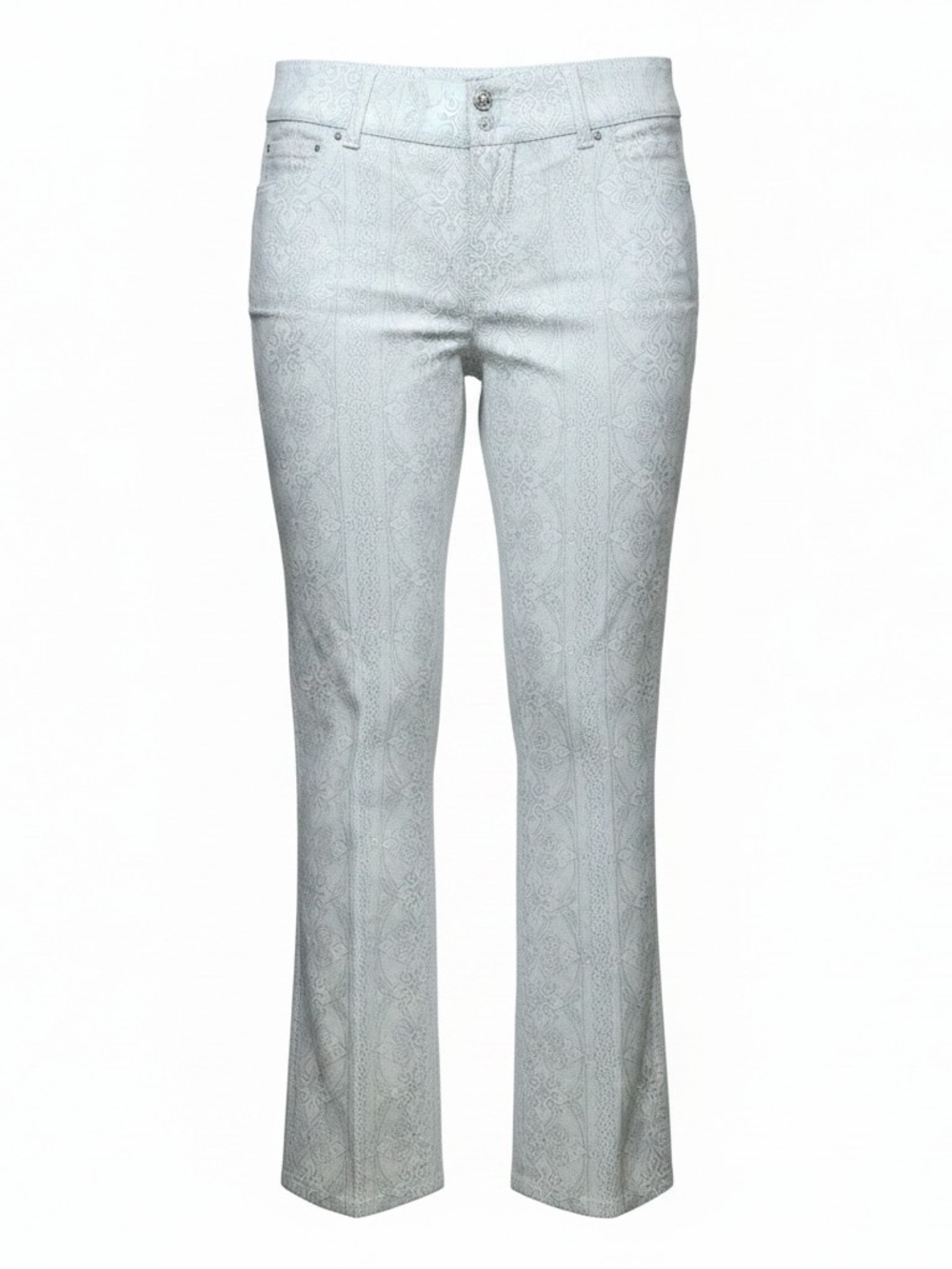White House Black Market Light Gray Paisley Trousers